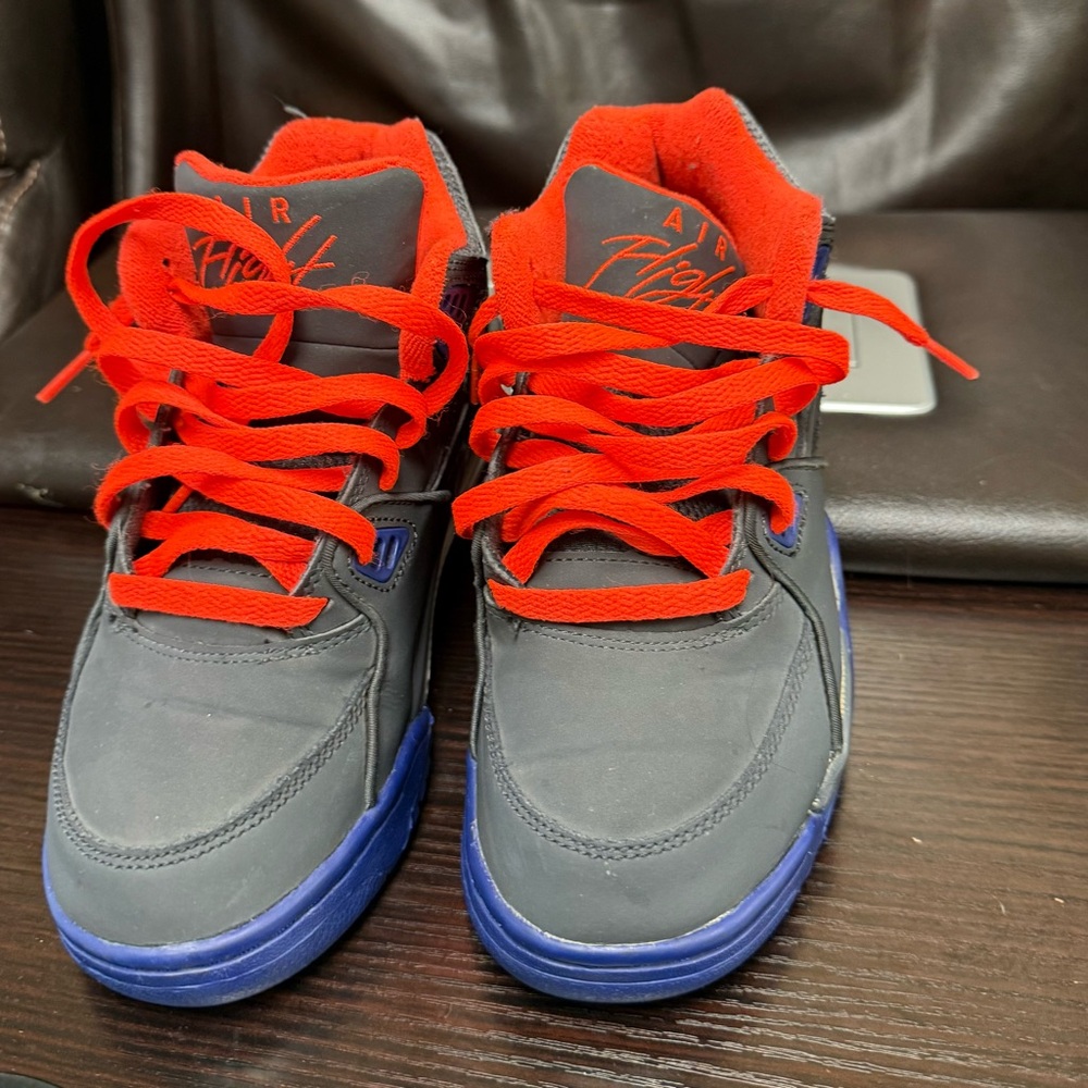 Nike Kids Gray Sneakers with Red and Blue Highlights